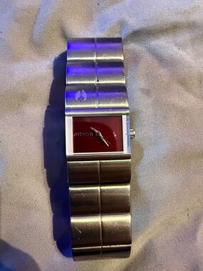 Nixon Brickhouse Stainless Steel Bracelet Watch - Red Dial